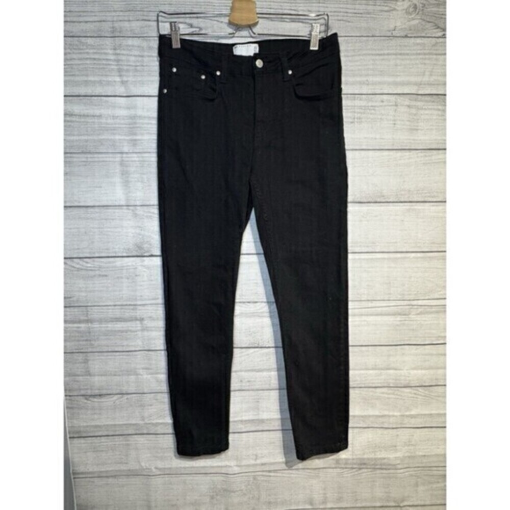 Asos Jeans Womens 8 Black Denim Curve High Waist Skinny Zip Fly Stretch New